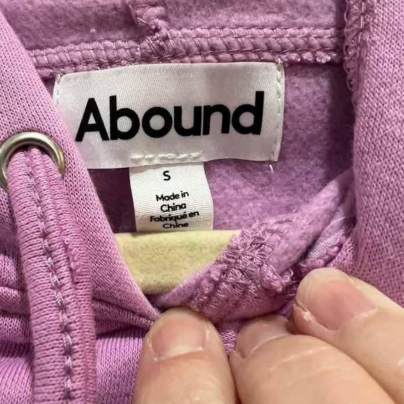ABOUND Hooded Sleeveless Crop Sweatshirt In Purple Tulip Hawaii Size Small - Picture 2 of 4
